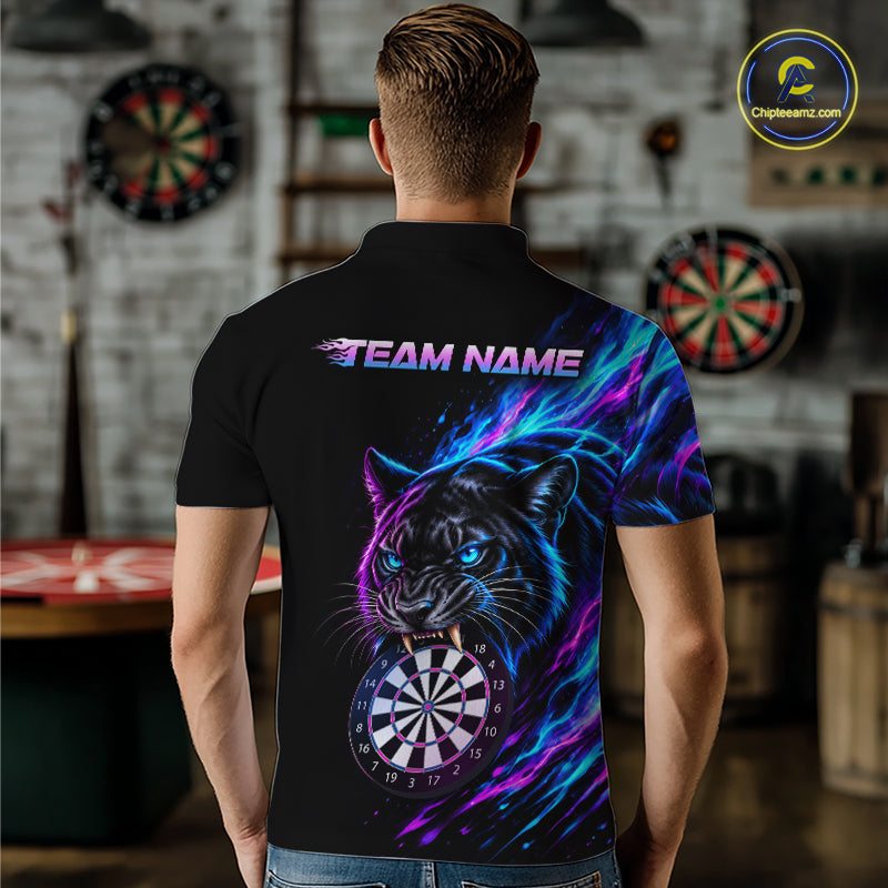 Neon Panther and Dartboard Custom Dart Shirts Dart Team Jerseys Polo & 1/4 Zip