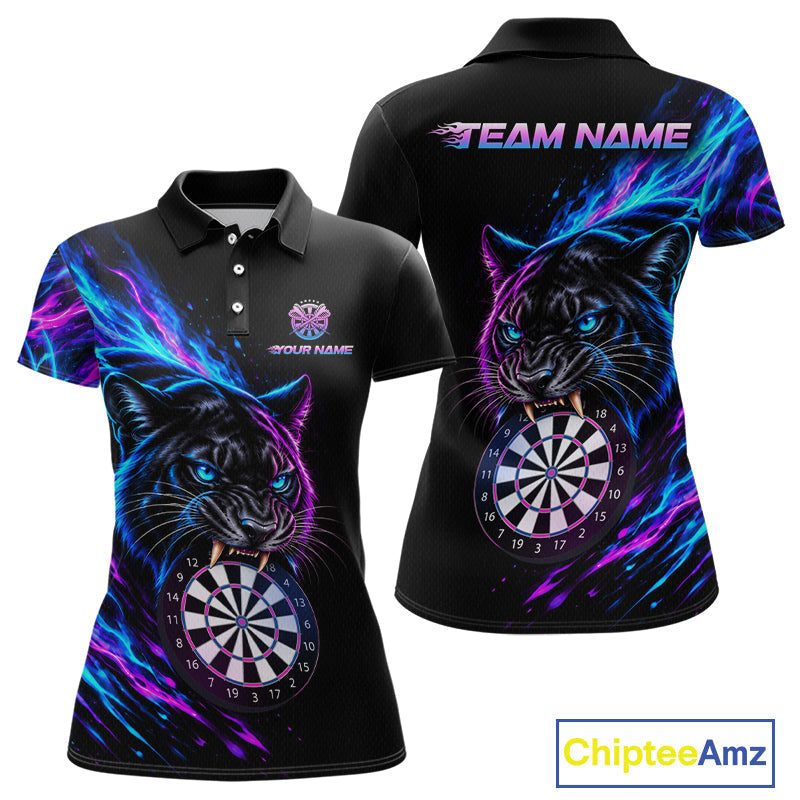Neon Panther and Dartboard Custom Dart Shirts Dart Team Jerseys Polo & 1/4 Zip