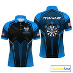 Blue American Flag Custom Darts Shirt Darts Team Jerseys Dartboard Shirt