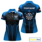 Blue American Flag Custom Darts Shirt Darts Team Jerseys Dartboard Shirt