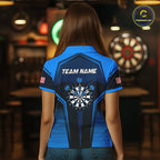 Blue American Flag Custom Darts Shirt Darts Team Jerseys Dartboard Shirt