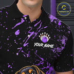 Purple Funny Dachshund Dog Custom Bowling Shirts Bowling Team Jersey Polo & 1/4 Zip
