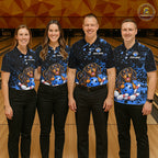 Blue Funny Dachshund Dog Custom Bowling Shirts Bowling Team Jersey Polo & 1/4 Zip