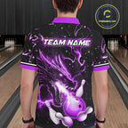 Purple Lightning Dragon Custom Bowling Shirts Bowling Team Jersey Polo & 1/4 Zip