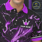 Purple Lightning Dragon Custom Bowling Shirts Bowling Team Jersey Polo & 1/4 Zip