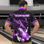 Purple Lightning Dragon Custom Bowling Shirts Bowling Team Jersey Polo & 1/4 Zip