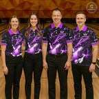 Purple Lightning Dragon Custom Bowling Shirts Bowling Team Jersey Polo & 1/4 Zip