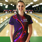 Purple and Red Bowling Jersey Custom Bowling Team Shirts Bowling League for Bowler