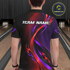 Purple and Red Bowling Jersey Custom Bowling Team Shirts Bowling League for Bowler