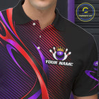 Purple and Red Bowling Jersey Custom Bowling Team Shirts Bowling League for Bowler