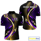 Purple and Gold Bowling Jersey Custom Bowling Team Shirts Bowling League for Bowler