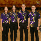Purple and Gold Bowling Jersey Custom Bowling Team Shirts Bowling League for Bowler