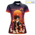 Funny Cat Retro Sunset Bowling Shirts Custom Bowling Team Jerseys Bowling Tournament