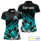 Custom Turquoise Bowling Jerseys, Personalized Bowling Team Shirts Bowling Pin And Ball