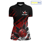 Custom Red Bowling Jerseys, Personalized Bowling Team Shirts Bowling Pin And Ball