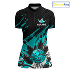 Custom Turquoise Bowling Jerseys, Personalized Bowling Team Shirts Bowling Pin And Ball