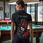 Custom Snake and Rose Flowers 8 Ball Billiard Team Shirts Billiard League Jerseys