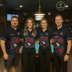Custom Snake and Rose Flowers 8 Ball Billiard Team Shirts Billiard League Jerseys