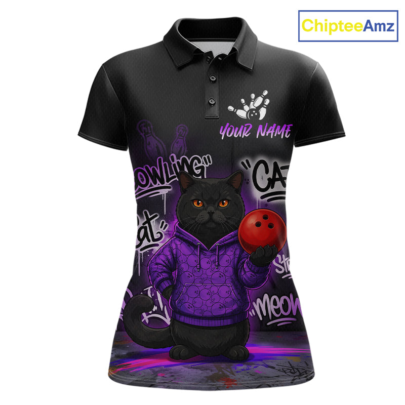 Custom Funny Black Cat Bowling Jersey Bowling League Bowling Team Shirts
