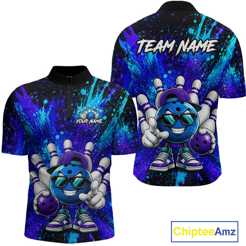 Funny Ball Bowling Custom Bowling Jersey Bowling Team Shirts Polo & 1/4 Zip