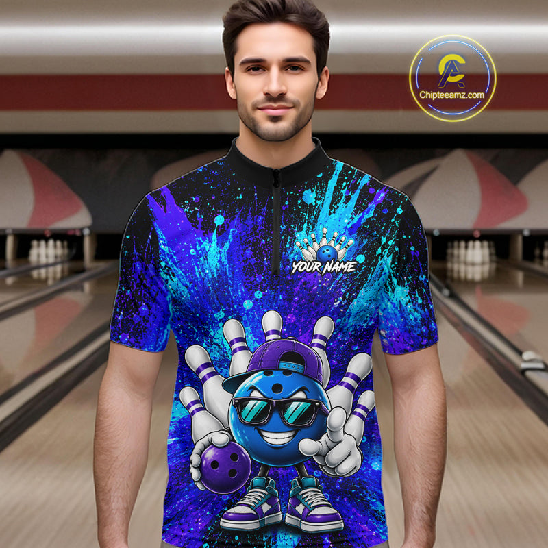 Funny Ball Bowling Custom Bowling Jersey Bowling Team Shirts Polo & 1/4 Zip