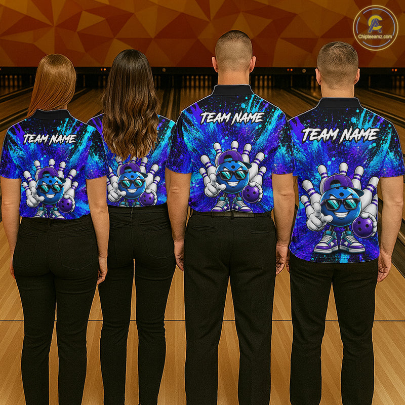 Funny Ball Bowling Custom Bowling Jersey Bowling Team Shirts Polo & 1/4 Zip