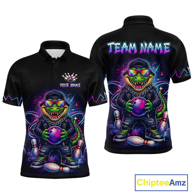 Custom Funny Neon Alligator Bowling Jersey Bowling League Bowling Team Shirts