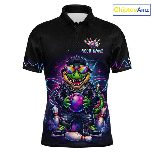 Custom Funny Neon Alligator Bowling Jersey Bowling League Bowling Team Shirts