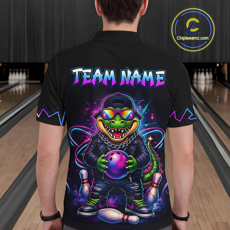 Custom Funny Neon Alligator Bowling Jersey Bowling League Bowling Team Shirts