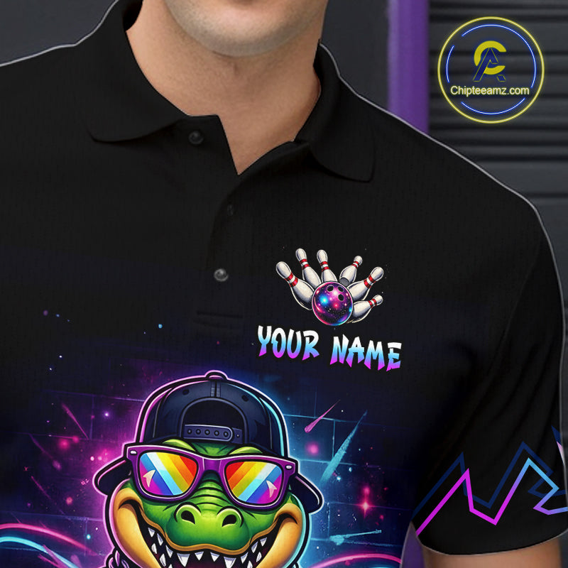 Custom Funny Neon Alligator Bowling Jersey Bowling League Bowling Team Shirts