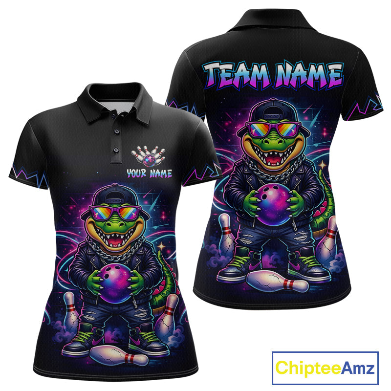 Custom Funny Neon Alligator Bowling Jersey Bowling League Bowling Team Shirts