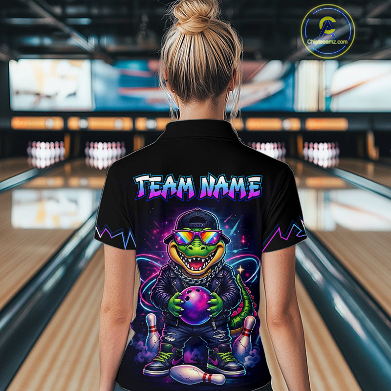 Custom Funny Neon Alligator Bowling Jersey Bowling League Bowling Team Shirts