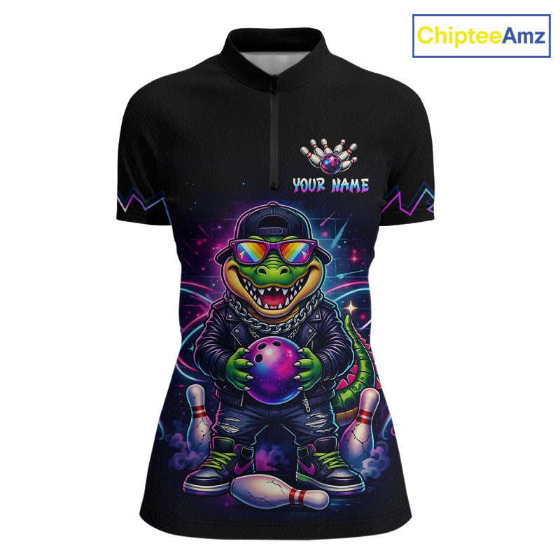 Custom Funny Neon Alligator Bowling Jersey Bowling League Bowling Team Shirts