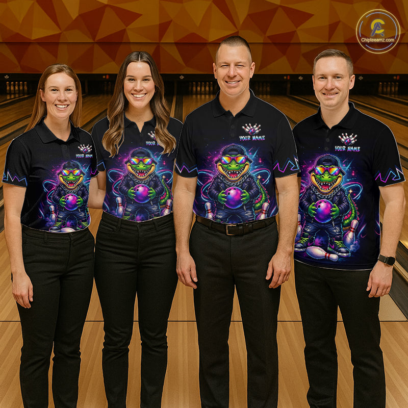 Custom Funny Neon Alligator Bowling Jersey Bowling League Bowling Team Shirts