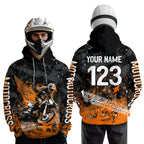 Custom Orange Motocross Jersey Hoodie Dirt Bike Motorcycle Hoodie