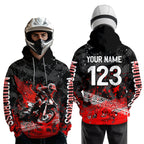 Custom Red Motocross Jersey Hoodie Dirt Bike Motorcycle Hoodie
