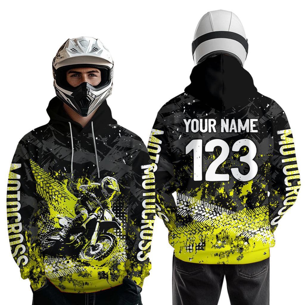 Custom Yellow Motocross Jersey Hoodie Dirt Bike Motorcycle Hoodie