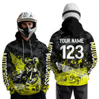 Custom Yellow Motocross Jersey Hoodie Dirt Bike Motorcycle Hoodie