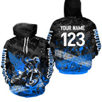 Custom Blue Motocross Jersey Hoodie Dirt Bike Motorcycle Hoodie
