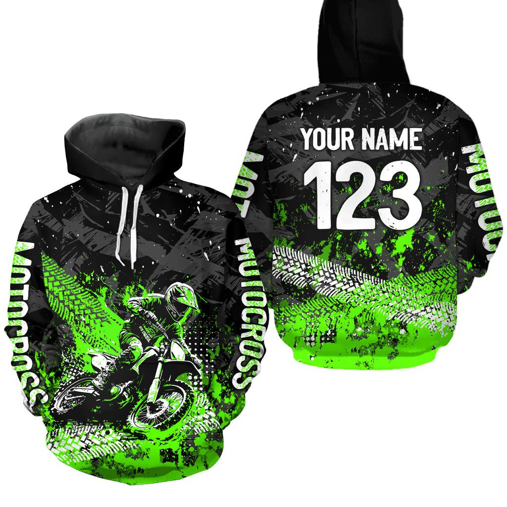 Custom Green Motocross Jersey Hoodie Dirt Bike Motorcycle Hoodie