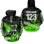 Custom Green Motocross Jersey Hoodie Dirt Bike Motorcycle Hoodie