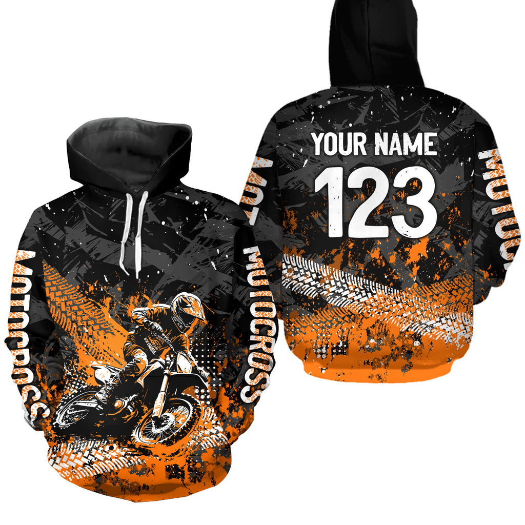 Custom Orange Motocross Jersey Hoodie Dirt Bike Motorcycle Hoodie