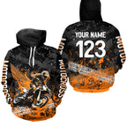 Custom Orange Motocross Jersey Hoodie Dirt Bike Motorcycle Hoodie