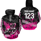 Custom Pink Motocross Jersey Hoodie Dirt Bike Motorcycle Hoodie