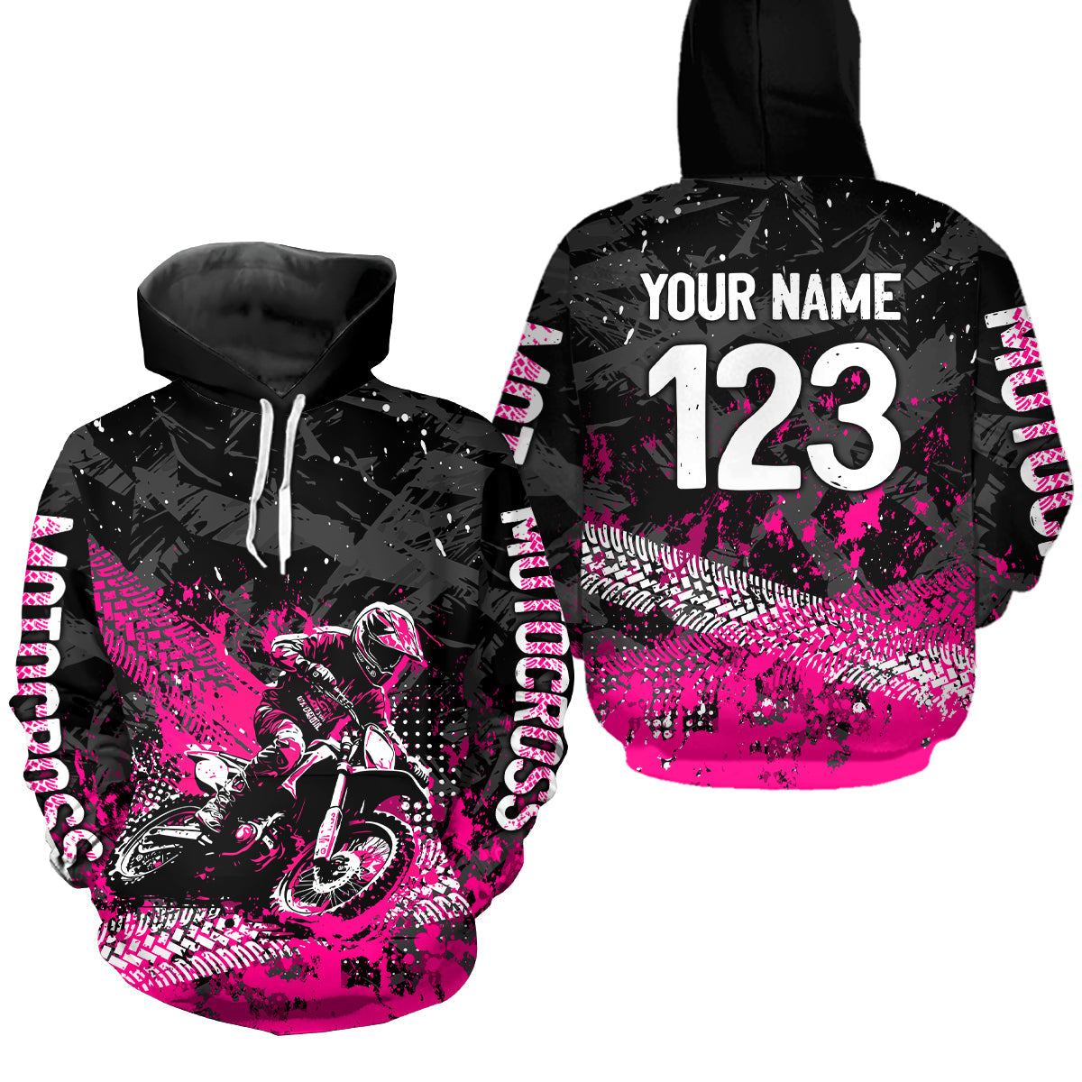 Custom Pink Motocross Jersey Hoodie Dirt Bike Motorcycle Hoodie