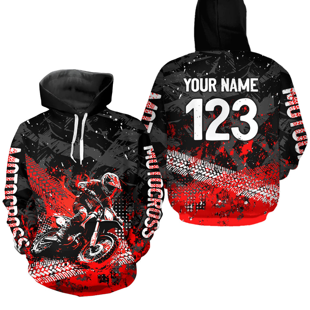 Custom Red Motocross Jersey Hoodie Dirt Bike Motorcycle Hoodie