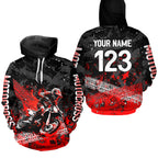 Custom Red Motocross Jersey Hoodie Dirt Bike Motorcycle Hoodie