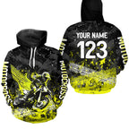Custom Yellow Motocross Jersey Hoodie Dirt Bike Motorcycle Hoodie