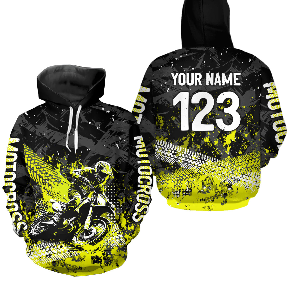 Custom Yellow Motocross Jersey Hoodie Dirt Bike Motorcycle Hoodie