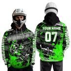 Custom Green Racing Motocross Hoodie Dirt Bike Motorcycle Hoodie